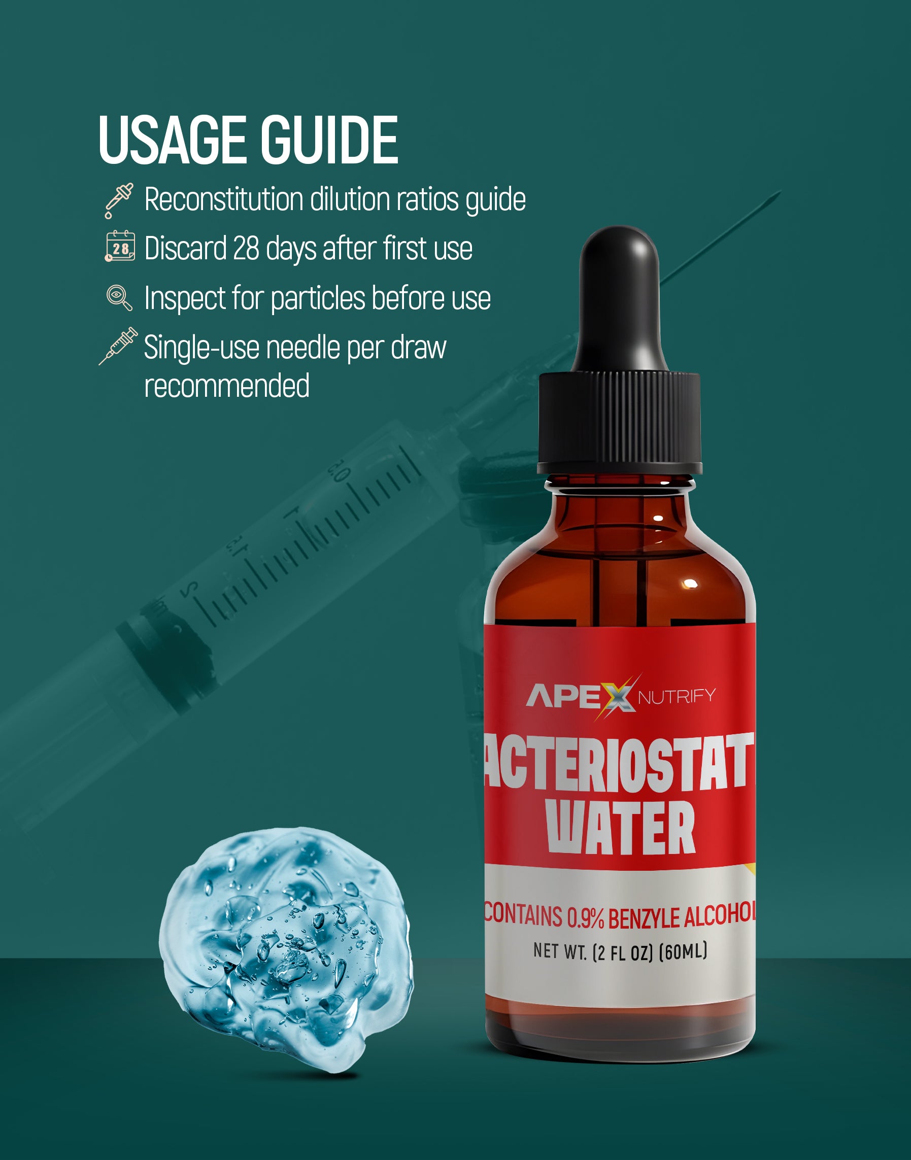 BACTERIOSTATIC WATER 60ML