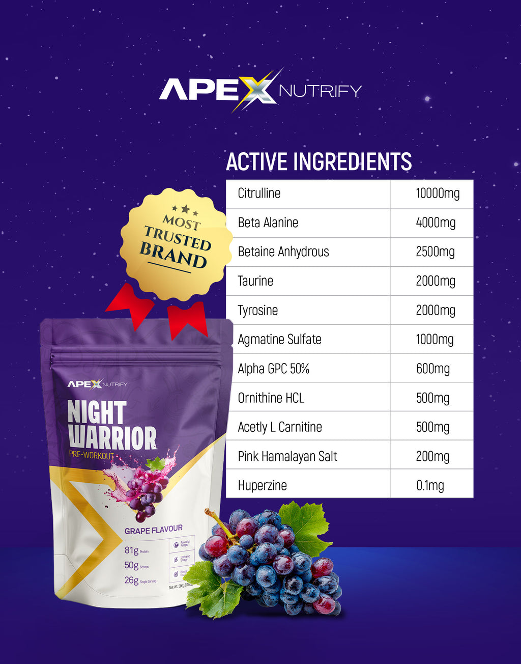 NIGHT WARRIOR CAFFEINE-FREE PRE-WORKOUT